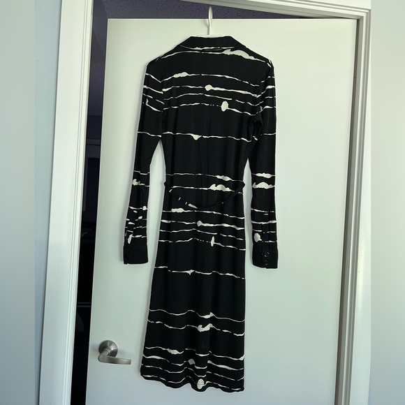 Pink Tartan Black and White Long Sleeve Dress - Picture 2 of 6